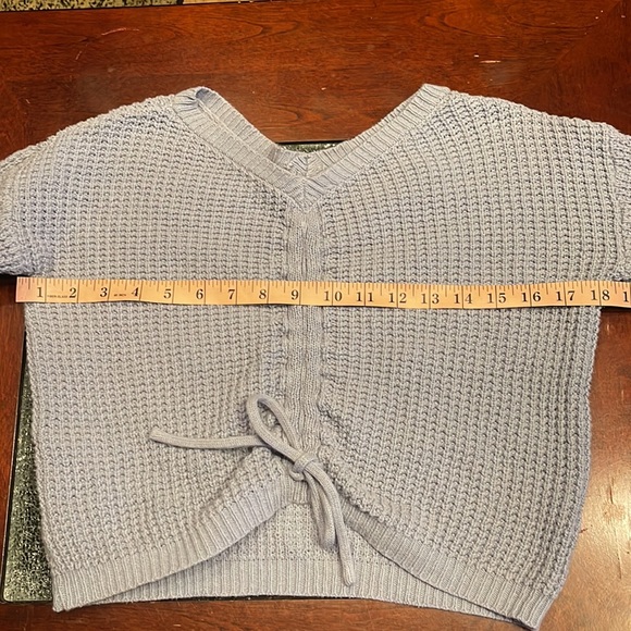 Sincerely Jules Baby Blue Cropped Adjustable knit Sweater Size XS - Picture 7 of 13